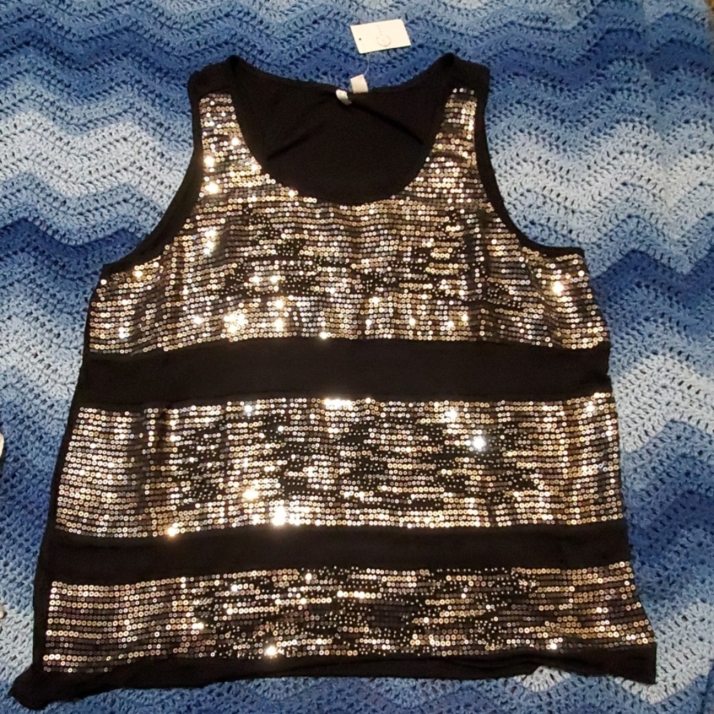Sequined Sleeveless Top